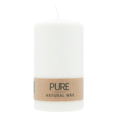 100% PURE, NATURAL WAX, Stumpenkerze, Natural, WENZEL, 130/70 mm, Brenndauer ca. 52h, 100% plastikfrei - luterna.de