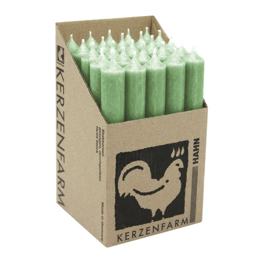 Stabkerzen aus Paraffin, 180/22 mm, Salbei, KERZENFARM HAHN, Brenndauer ca. 8h, 25 Stück pro Verpackung