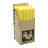 Stabkerzen aus Paraffin, 250/22 mm, Pastellgelb, KERZENFARM HAHN, Brenndauer ca. 12h, 25 Stück pro Verpackung - luterna.de