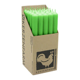 Stabkerzen aus Paraffin, 250/22 mm, Grün, KERZENFARM HAHN, Brenndauer ca. 12h, 25 Stück pro Verpackung - luterna.de