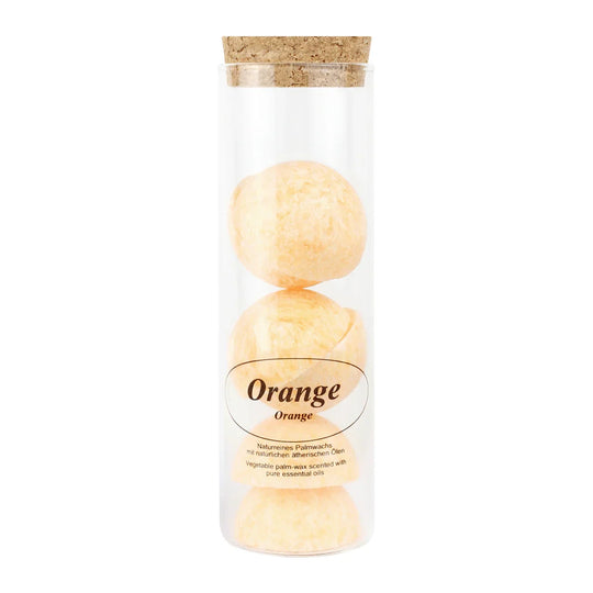 Duftwachs, Orange, 100% pflanzliches Stearin, mit reinen ätherischen Ölen, KERZENFARM HAHN, 6 Stück