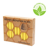 Baumkerzen, 100% reines Bienenwachs, KERZENFARM HAHN, 12/100 mm, Brenndauer ca. 1,15h, 20 Stück - luterna.de