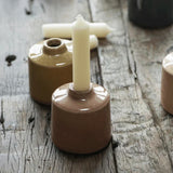 Kerzenhalter aus Keramik für Stabkerzen mit Ø22 mm, Sunset, H80/Ø78 mm, Ib Laursen - luterna.de