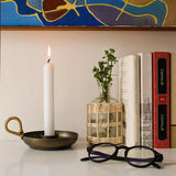 Kerzenhalter für Stabkerzen mit Ø38 mm, mit Henkel & Bambusgeflecht, Ib Laursen - luterna.de