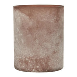 Kerzenhalter aus recyceltem Glas, Faded Rose, Frost-Look, H130/Ø100 mm, Ib Laursen - luterna.de