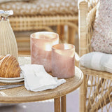 Kerzenhalter aus recyceltem Glas, Faded Rose, Frost-Look, H130/Ø100 mm, Ib Laursen - luterna.de