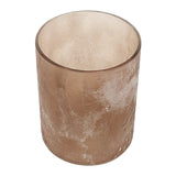 Kerzenhalter aus recyceltem Glas, Rosa, Frost-Look, H160/Ø130 mm, Ib Laursen - luterna.de