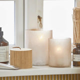 Kerzenhalter aus recyceltem Glas, Rosa, Frost-Look, H160/Ø130 mm, Ib Laursen - luterna.de