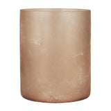 Kerzenhalter aus recyceltem Glas, Rosa, Frost-Look, H160/Ø130 mm, Ib Laursen - luterna.de