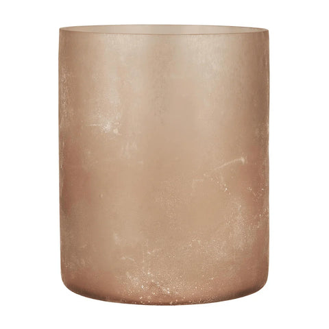 Kerzenhalter aus recyceltem Glas, Rosa, Frost-Look, H160/Ø130 mm, Ib Laursen - luterna.de