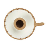 Kerzenhalter aus Ton für Stabkerzen mit Ø22 mm, innen weiß, handgefertigt, Ib Laursen - luterna.de