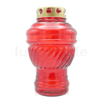 Grablaterne aus Glas, rot, mit abnehmbarem Deckel, 220/130 mm, Grabschmuck, Grabdekoration