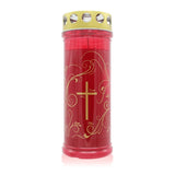 JEKA-Motivkerze "Kreuz-Ornament", 100% Pflanzenöl, 75/215 mm, Brenndauer bis zu 7 Tage, Lieferumfang 3 Stück, Grabkerzen - luterna.de