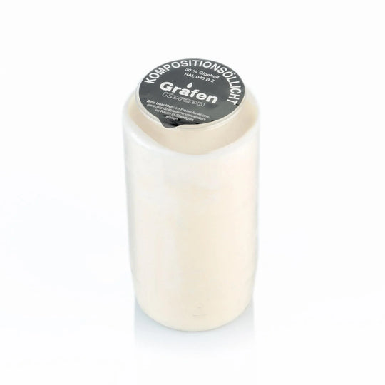 GRAFEN-Kompoöllicht, 30% Ölgehalt, Weiß, Nr. 733, Brenndauer ca. 6 Tage, 136/68mm, Karton mit 20 Stück