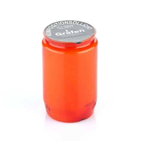GRAFEN-Kompoöllicht, 30% Ölgehalt, Rot, Nr. 33, Brenndauer ca. 3 Tage, 95/58 mm, Karton mit 20 Stück - luterna.de