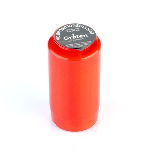 GRAFEN-Kompoöllicht, 30% Ölgehalt, Rot, Nr. 73, Brenndauer ca. 6 Tage, 136/68mm, Karton mit 20 Stück - luterna.de