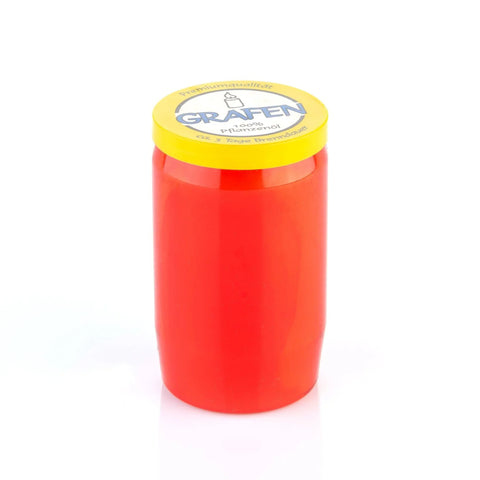 GRAFEN-Premiumöllicht, 100% reines Pflanzenöl, Rot, Nr. 603, Brenndauer ca. 3 Tage, 98/58 mm, Karton mit 20 Stück - luterna.de
