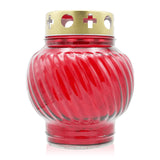 Grablaterne aus Glas, rot, mit abnehmbarem Deckel, 135/110 mm, Grabschmuck, Grabdekoration - luterna.de