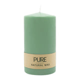 100% PURE, NATURAL WAX, Stumpenkerze, Smaragd, WENZEL, 130/70 mm, Brenndauer ca. 52h, 100% plastikfrei - luterna.de