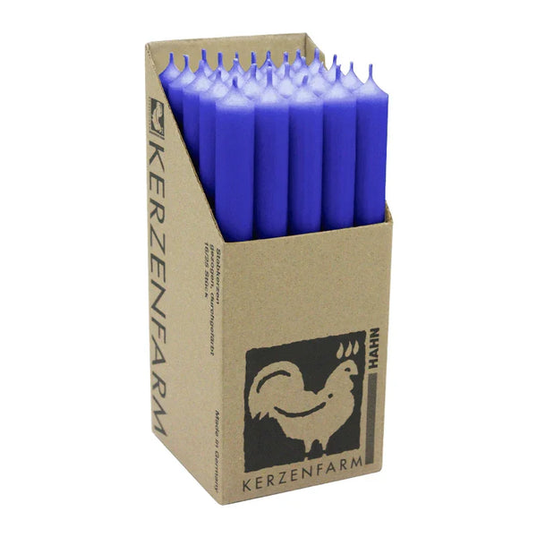 Stabkerzen Blau, 250/22 mm, KERZENFARM HAHN, 12h, 25 St