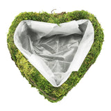 Pflanzherz aus Rattan und Moos, 17xh6 cm, naturfarbene Optik, Grabschmuck, Grabdekoration - luterna.de