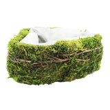 Pflanzherz aus Rattan und Moos, 17xh6 cm, naturfarbene Optik, Grabschmuck, Grabdekoration - luterna.de