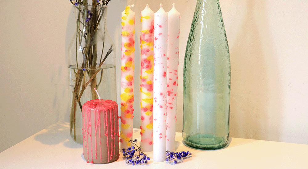 Wachs bespritzte Kerzen selber machen – Einfache DIY-Ideen für kreative Kerzen