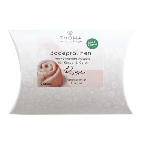 Badepralinen mit Sheabutter - Rose, THOMA Naturseifen-Manufaktur, vegan, 2 Stück je 30 g, Körperpflege, Badekonfekt