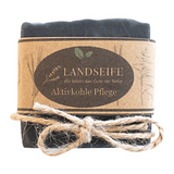 Aktivkohle-Pflege-Seife, Landseife Naturkosmetik, 100% Bio, handgefertigt & vegan, 100 g, Körperpflege