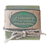 Pfefferminz-Peeling-Seife, Landseife Naturkosmetik, 100% Bio, handgefertigt & vegan, 100 g, Körperpflege