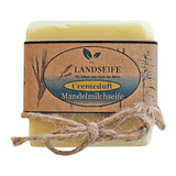 Mandelmilchseife Cremeduft, Landseife Naturkosmetik, 100% Bio, handgefertigt & vegan, 100 g, Körperpflege