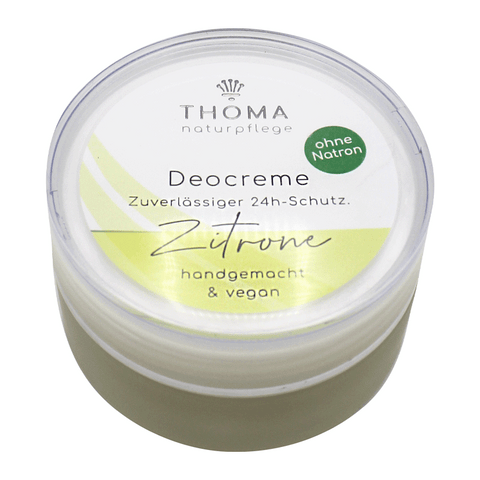 Deocreme Zitrone – vegan, THOMA Naturseifen-Manufaktur, Bio-Naturkosmetik, hautverträglich, naturbelassen, 50 ml