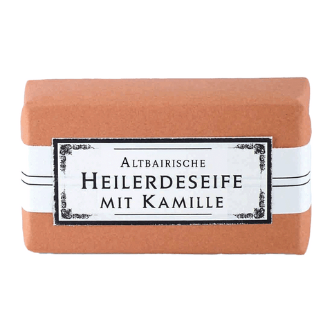 Heilerdeseife mit Kamille, Apomanum, 100% natürlich, mit naturreinen ätherischen Pflanzenölen, 100 g, Körperpflege