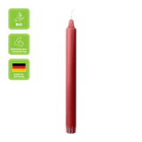 100% PURE, NATURAL WAX, Stabkerzen, Karminrot, WENZEL, 250/23 mm, Brenndauer ca. 10h, plastikfreie Verpackung, 4 Stück
