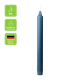100% PURE, NATURAL WAX, Stabkerzen, Nachtblau, WENZEL, 250/23 mm, Brenndauer ca. 10h, plastikfreie Verpackung, 4 Stück - luterna.de
