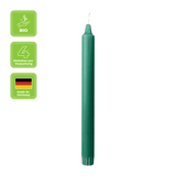 100% PURE, NATURAL WAX, Stabkerzen, Smaragd, WENZEL, 250/23 mm, Brenndauer ca. 10h, plastikfreie Verpackung, 4 Stück - luterna.de