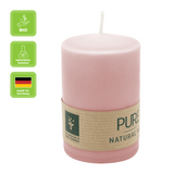 100% PURE, NATURAL WAX, Stumpenkerze, Antikrosa, WENZEL, 90/60 mm, Brenndauer ca. 25h, 100% plastikfrei - luterna.de