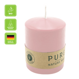 100% PURE, NATURAL WAX, Stumpenkerze, Antikrosa, WENZEL, 90/70 mm, Brenndauer ca. 38h, 100% plastikfrei