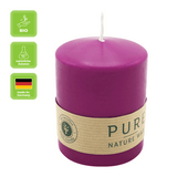 100% PURE, NATURAL WAX, Stumpenkerze, Erika, WENZEL, 90/70 mm, Brenndauer ca. 38h, 100% plastikfrei - luterna.de