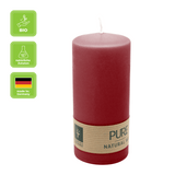 100% PURE, NATURAL WAX, Stumpenkerze, Karminrot, WENZEL, 130/60 mm, Brenndauer ca. 41h, 100% plastikfrei - luterna.de