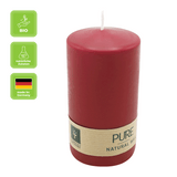 100% PURE, NATURAL WAX, Stumpenkerze, Karminrot, WENZEL, 130/70 mm, Brenndauer ca. 52h, 100% plastikfrei - luterna.de