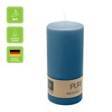 100% PURE, NATURAL WAX, Stumpenkerze, Nachtblau, WENZEL, 130/60 mm, Brenndauer ca. 41h, 100% plastikfrei - luterna.de