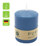 100% PURE, NATURAL WAX, Stumpenkerze, Nachtblau, WENZEL, 90/70 mm, Brenndauer ca. 38h, 100% plastikfrei - luterna.de