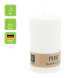 100% PURE, NATURAL WAX, Stumpenkerze, Natural, WENZEL, 130/70 mm, Brenndauer ca. 52h, 100% plastikfrei - luterna.de
