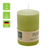 100% PURE, NATURAL WAX, Stumpenkerze, Olive, WENZEL, 90/60 mm, Brenndauer ca. 25h, 100% plastikfrei - luterna.de