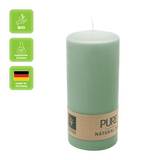100% PURE, NATURAL WAX, Stumpenkerze, Smaragd, WENZEL, 130/60 mm, Brenndauer ca. 41h, 100% plastikfrei - luterna.de