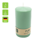 100% PURE, NATURAL WAX, Stumpenkerze, Smaragd, WENZEL, 130/70 mm, Brenndauer ca. 52h, 100% plastikfrei - luterna.de