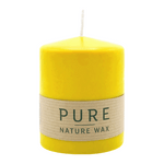 PURE NATURAL WAX, Zitrone, Stumpenkerze, WENZEL, 90/70 mm, Brenndauer ca. 30h, 100% plastikfrei