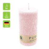 100% PURE, OLIVE WAX, vegane Stumpenkerze, Antikrosa, WENZEL, 130/70 mm, Brenndauer ca. 59h - luterna.de