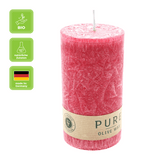 100% PURE, OLIVE WAX, vegane Stumpenkerze, Karminrot, WENZEL, 130/70 mm, Brenndauer ca. 59h - luterna.de